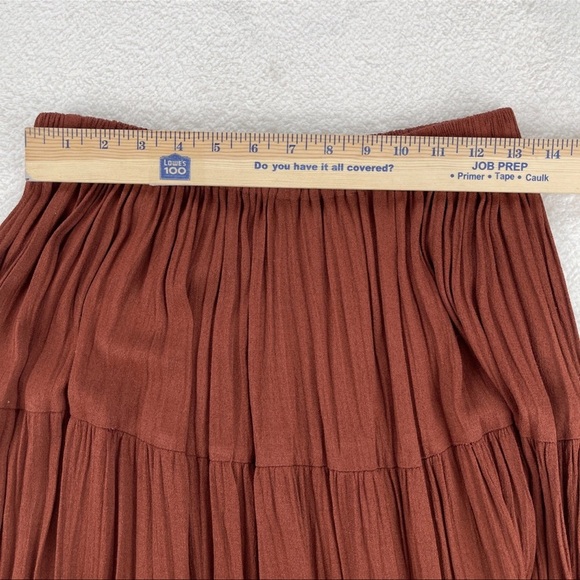 VTG Double D Ranch Wear Maxi Skirt Women L Maroon Western Pleated Broom - Picture 5 of 5